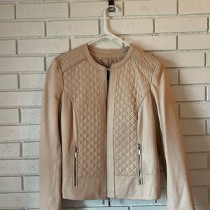 COLE HAAN cream leather jacket
